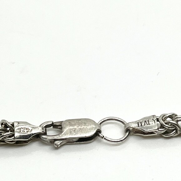VINTAGE ITALY 925 Solid Sterling Silver Byzantine Link Bracelet Dainty Classic - Picture 9 of 12